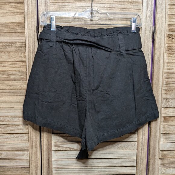 LC Lauren Conrad Shorts Black High-Waisted Tie  Size Small - Picture 8 of 13